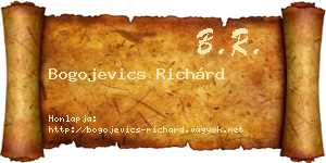 Bogojevics Richárd névjegykártya